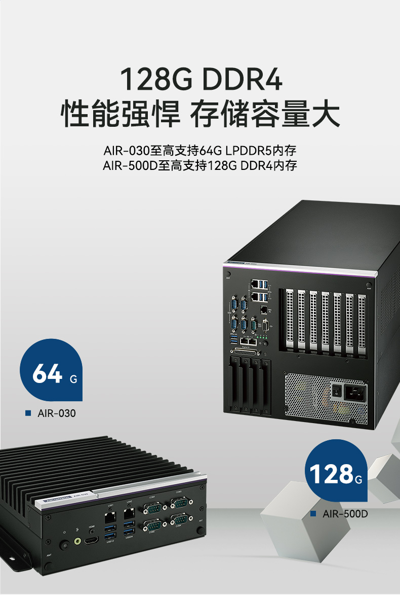 研華AI邊緣服務(wù)器,4個(gè)千兆網(wǎng)口工控機(jī),支持485串口,AIR-500D.jpg