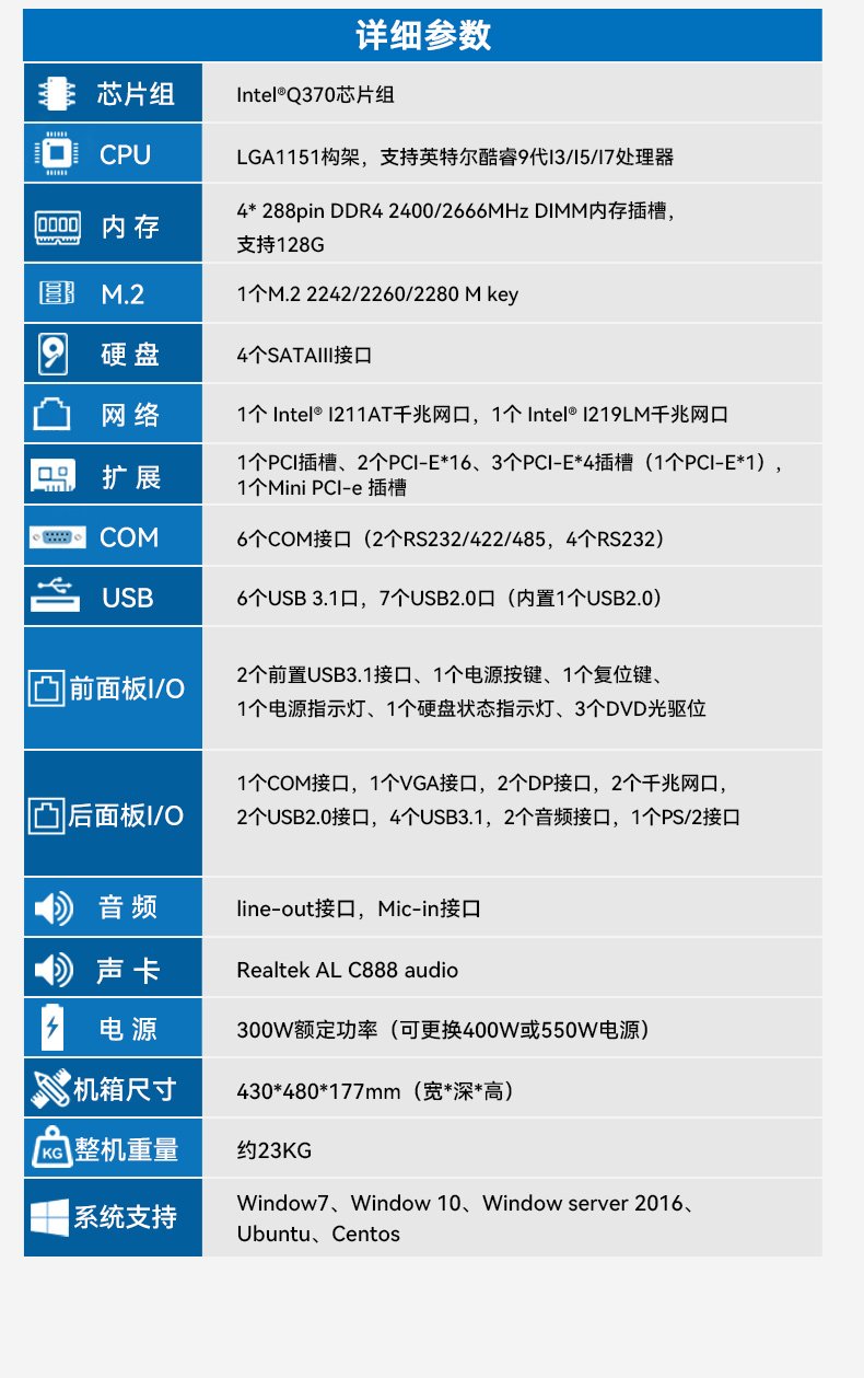 酷睿9代4U工控機(jī),機(jī)器視覺主機(jī),冗余電源,DT-610L-ZQ370MAV2.jpg